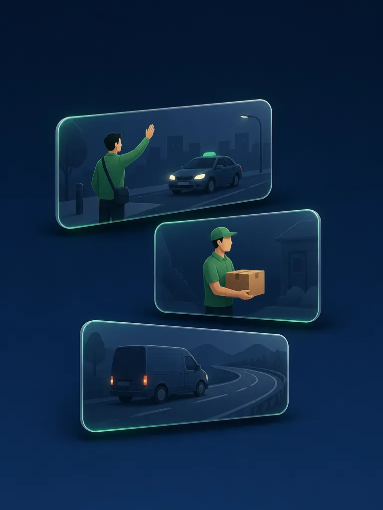 Chauffeur Qlyp devant un véhicule